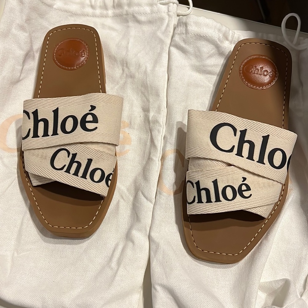 Chloe Woody Flat Sandals